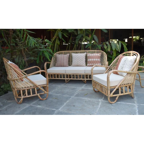 Bamboo Cane Modern Look Sofa Set