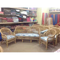 Bamboo Cane Sofa Set - Standard Size, Brown Color | Modern Design, Durable Material, 5 Year Warranty