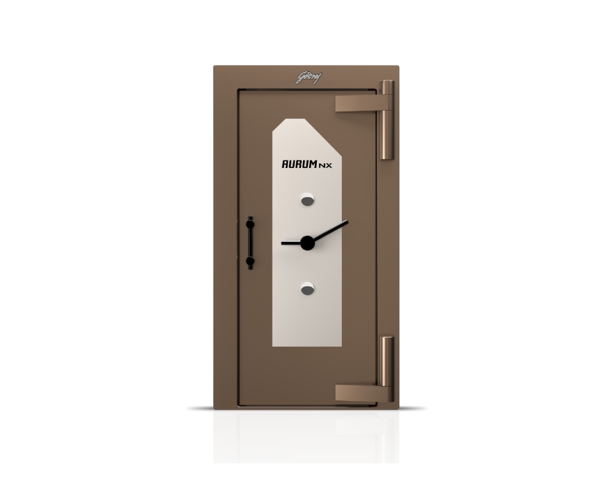 Godrej Defender Aurum Nx Door - Metal, 165.6 X 89.4 Cm, Brown Chrome Finish | Torch And Tool Resistant, Dual Protection For Jewellers