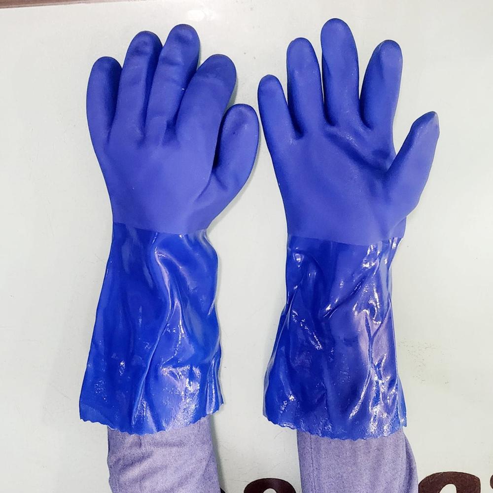 Pvc Supported Gloves - Color: Blue