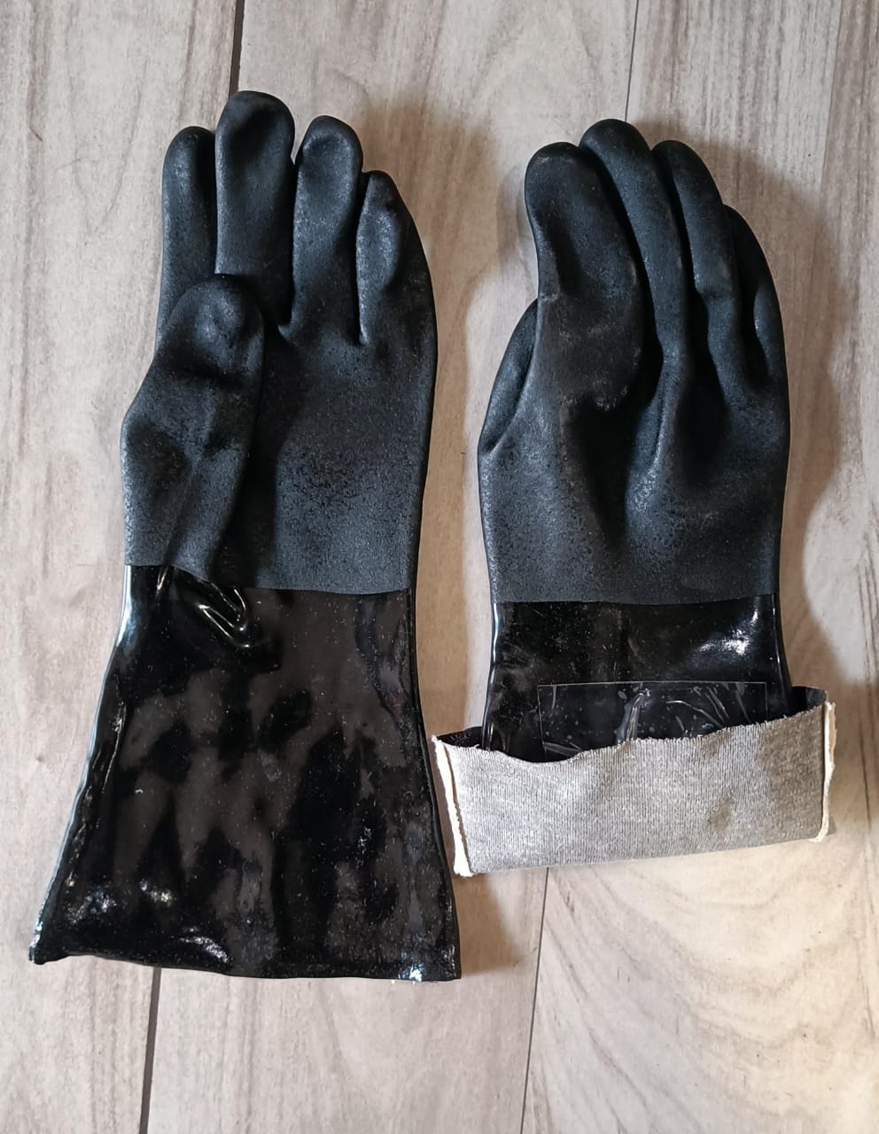 Black PVC Supported Hand Gloves