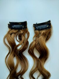 Indian Virgin Remy Natural Curly Light color 7 clip in set Human Hair Extension