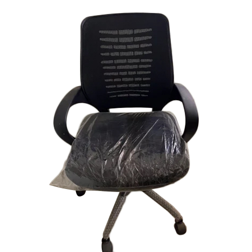 Office Rolling Chair - Plastic and Fabric, 16 Inch Seating Height, Black Color | Durable, Easy Movement, No Assembly Required