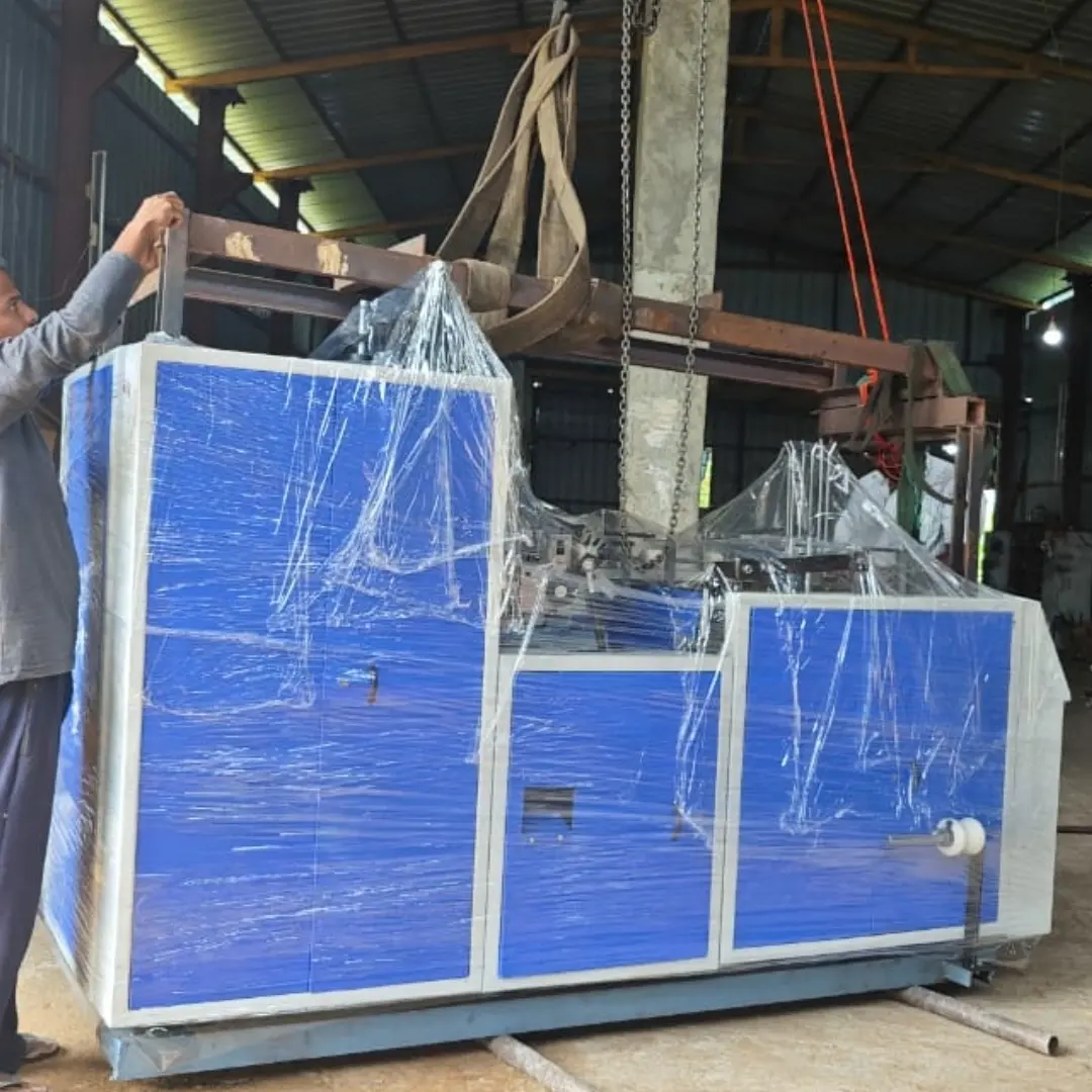 Handmade Single Phase Paper Cup Making Machine - Color: Blue & White