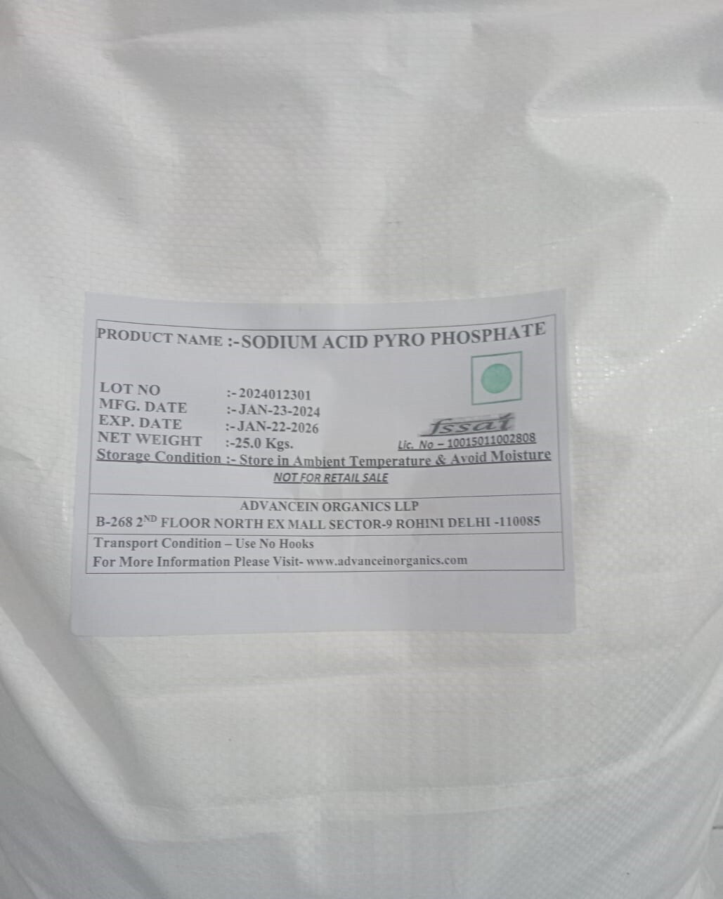 Sodium Acid Pyrophosphate Sapp - Application: Industrial