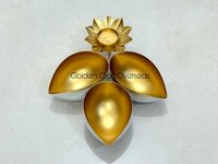 Lotus Bloom Bowl - Iron Metal With Gold Finish | Antique Imitation, For Ceremony And Home Decoration, Shallow Spherical Design