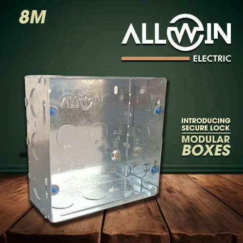 Square Electric 8 M Module GI Modular Box - Galvanized Plated, IP66 Protection, Smooth Finish, Custom Color Options | 1-2 Years Warranty