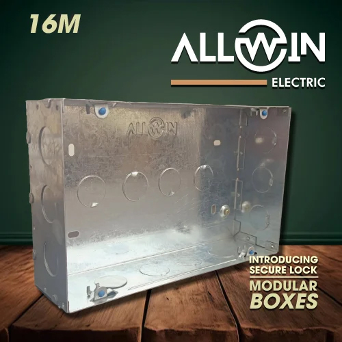 Electric 16 M Module GI Modular Box - Galvanized Plated Metal, IP66 Protection Level, Smooth Paint Finish, Customizable Colors | 1-2 Year Warranty, Easy Installation and Assembly