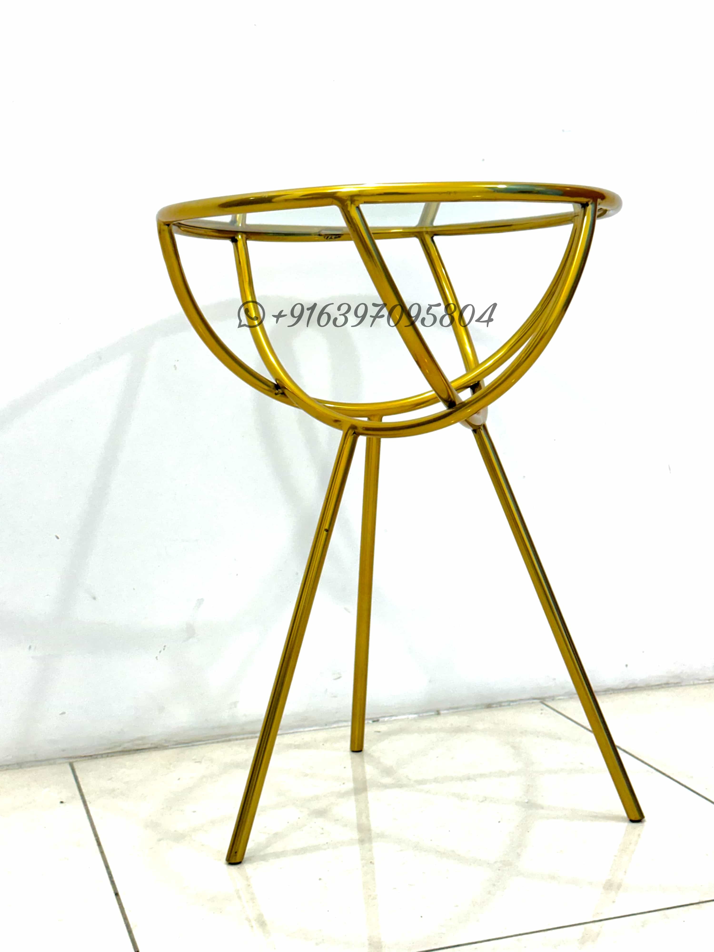 Serenity Coffee Table - Stainless Steel & Glass Top 18x18x24 Inch Gold Color | Modern Design No Assembly Required Easy To Clean With Dry Cloth