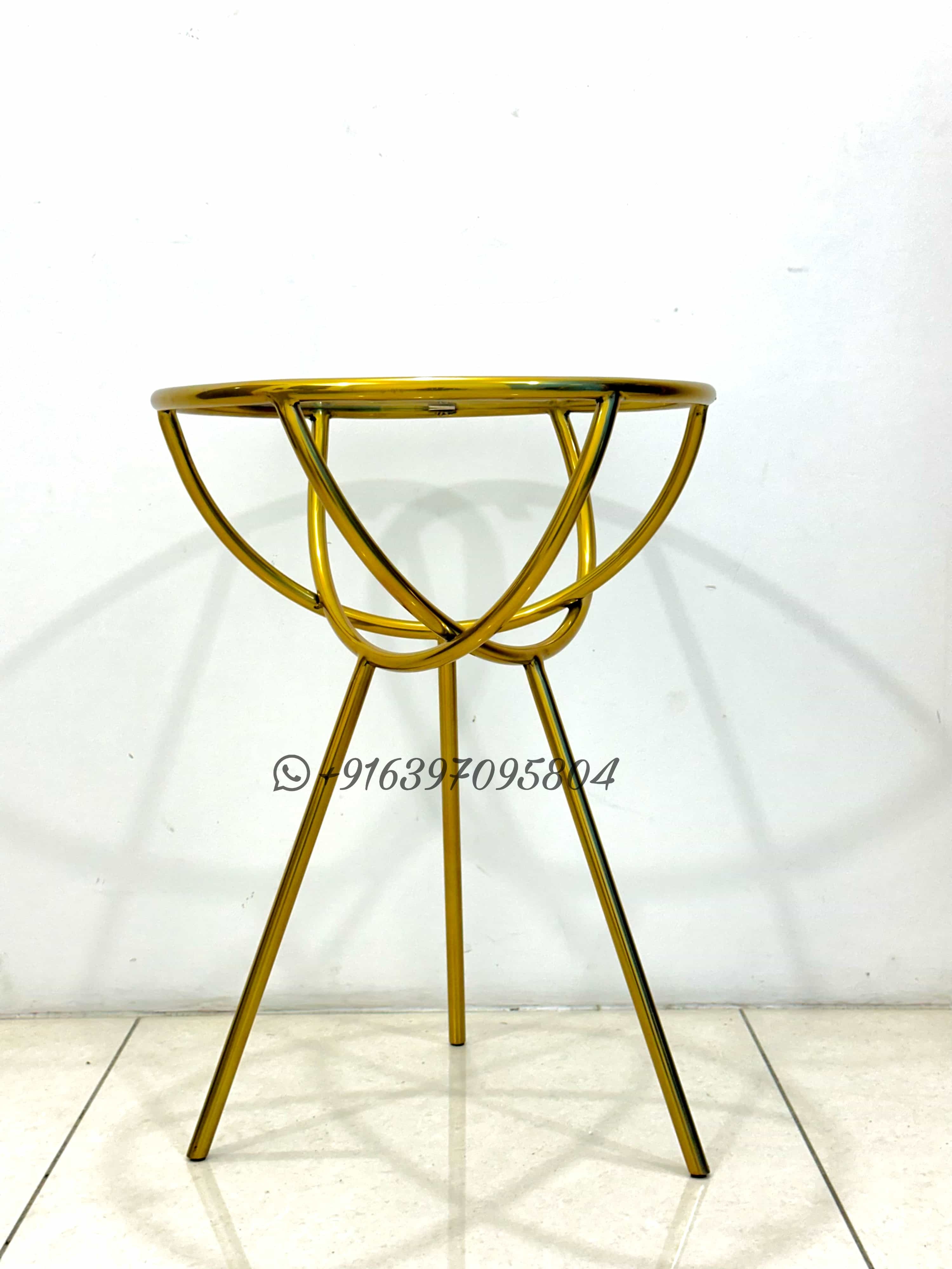 Serenity Coffee Table - Stainless Steel & Glass Top 18x18x24 Inch Gold Color | Modern Design No Assembly Required Easy To Clean With Dry Cloth
