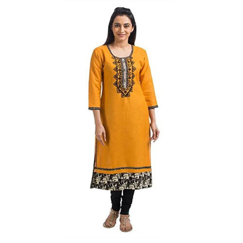 Yellow Casual Kurti