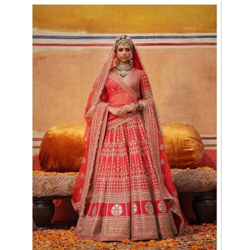 Ladies Bridal Lehenga - Color: Golden