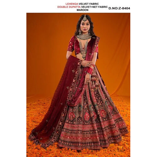 Maroon Bridal Lehenga - Dress Style: Traditional