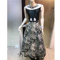 Black Printed Gown
