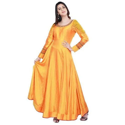 Yellow Silk Frok Suit