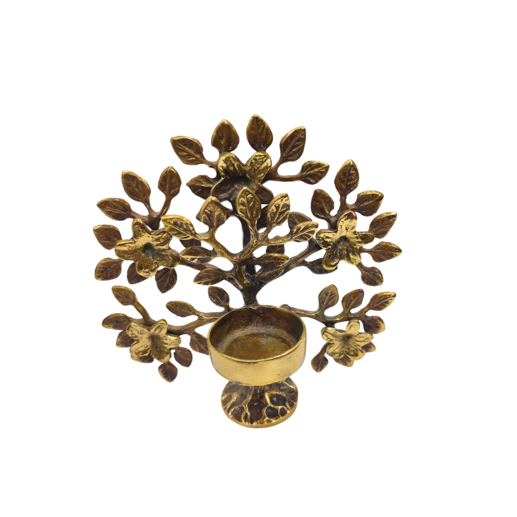 brass tree with candle holder