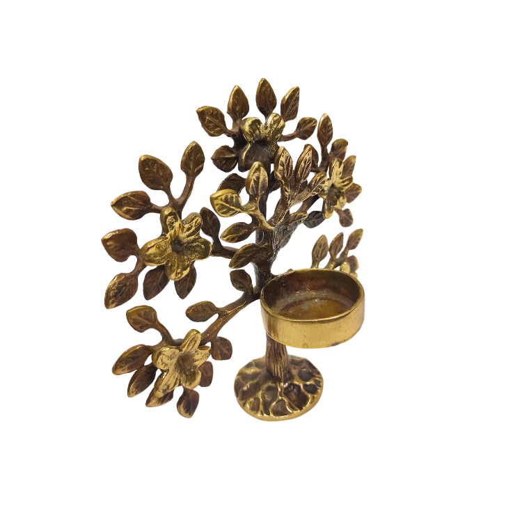 brass tree with candle holder