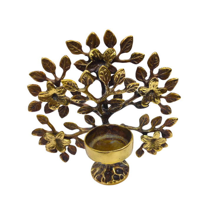 brass tree with candle holder