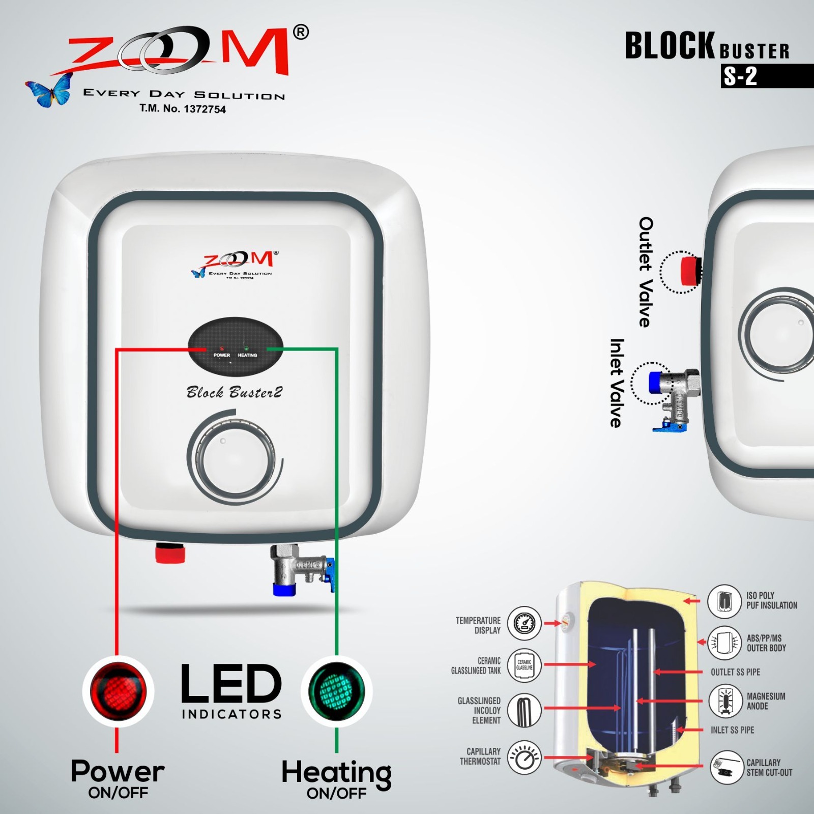 Galaxy S-2 Water Heaters - Color: As Per Image