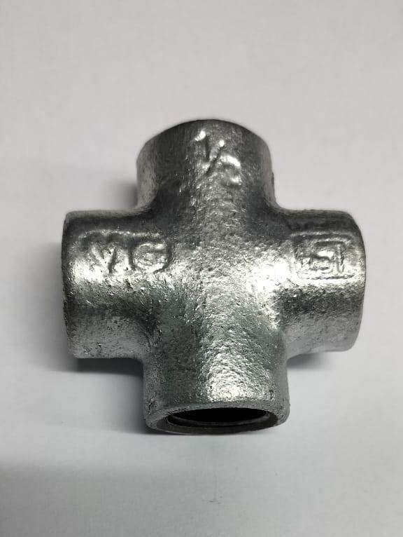 Gi Cross 1" - Malleable Iron, Size: 1", Isi Marked, Standard: Is: 1879 | Trusted By Industries, Export Ready, Enhanced Durability