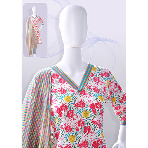 Ladies Designer Rayon Kurta Pant Set With Material Printed - Feature: Washable