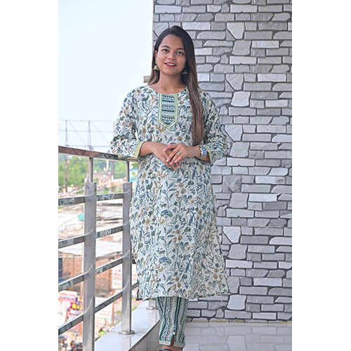 Ladies Pure Cotton Salwar Suit Material Printed - Color: Multicolor