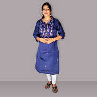 Ladies Fancy Embroidered Silk Suit Pant - Color: Blue