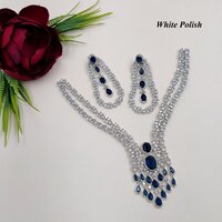 Dazzling Combination Of GlassStone  American Diamond Necklace