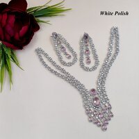 Dazzling Combination Of GlassStone  American Diamond Necklace