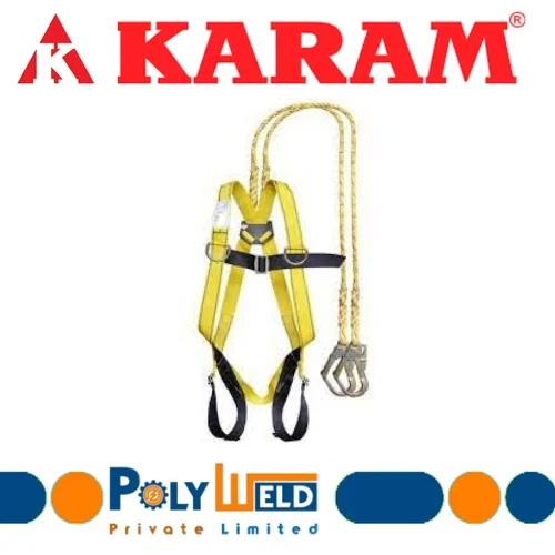 Karam Ki01 Full Body Harness - 890 g, Bright Yellow | Reusable, Fall Arrest, Work Positioning & Rescue Solutions