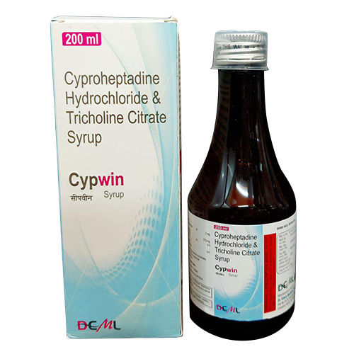 200 Ml Cyproheptadine Hydrochloride And Tricholine Citrate Syrup - Drug Type: General Medicines