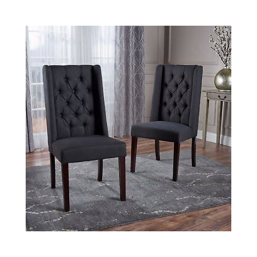 Dark Charcoal Fabric Dining Chair - Assembly: No Assembly Required