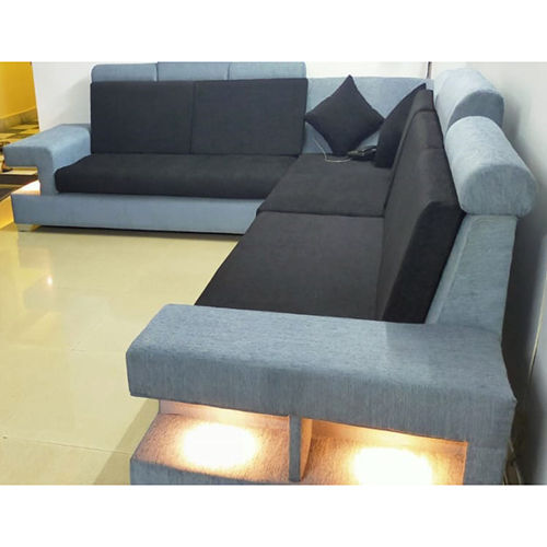 6 Seater Wooden Fabric L Shape Sofa - Application: For Sitting