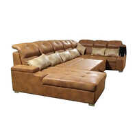 9 Seater U Shape Sofa - High-Quality Wood, Fabric Cover, Brown Color | Modern Design, Fully Assembled, Durable Indoor Furniture