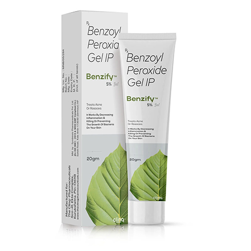 Benzify 5% 20Gm Benzoyl Peroxide Gel Ip - Attributes: Smudge Proof