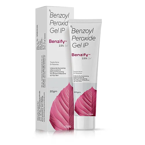 Benzify 2.5% 20Gm Benzoyl Peroxide Gel Ip - Attributes: Smudge Proof