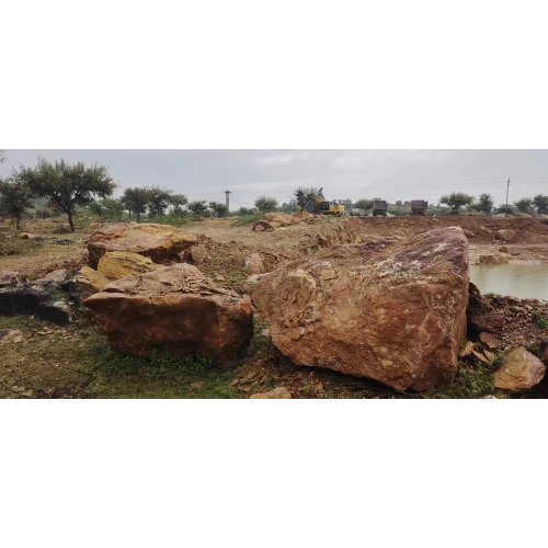 Red Big Stone Boulder