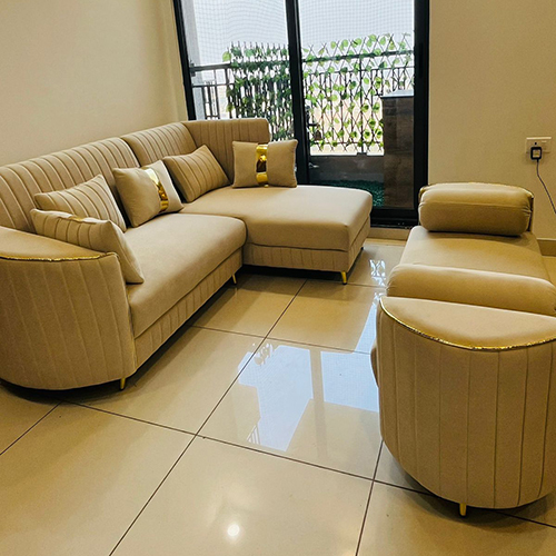 Sofa with Lounger and Setti