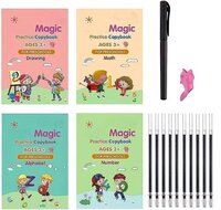 Sank Magic Book - Paper, 26x18 Cm | Handwriting Mastery Workbook Set With Math And Drawing Activities, Reusable Practice Tools For Children