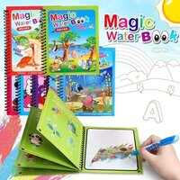 Magic Water Book - Paper Pages, Chunky-sized Water Pen, Reusable Water-reveal Activity Pad, 3 Animal-themed Books For Kids Ages 3 To 7