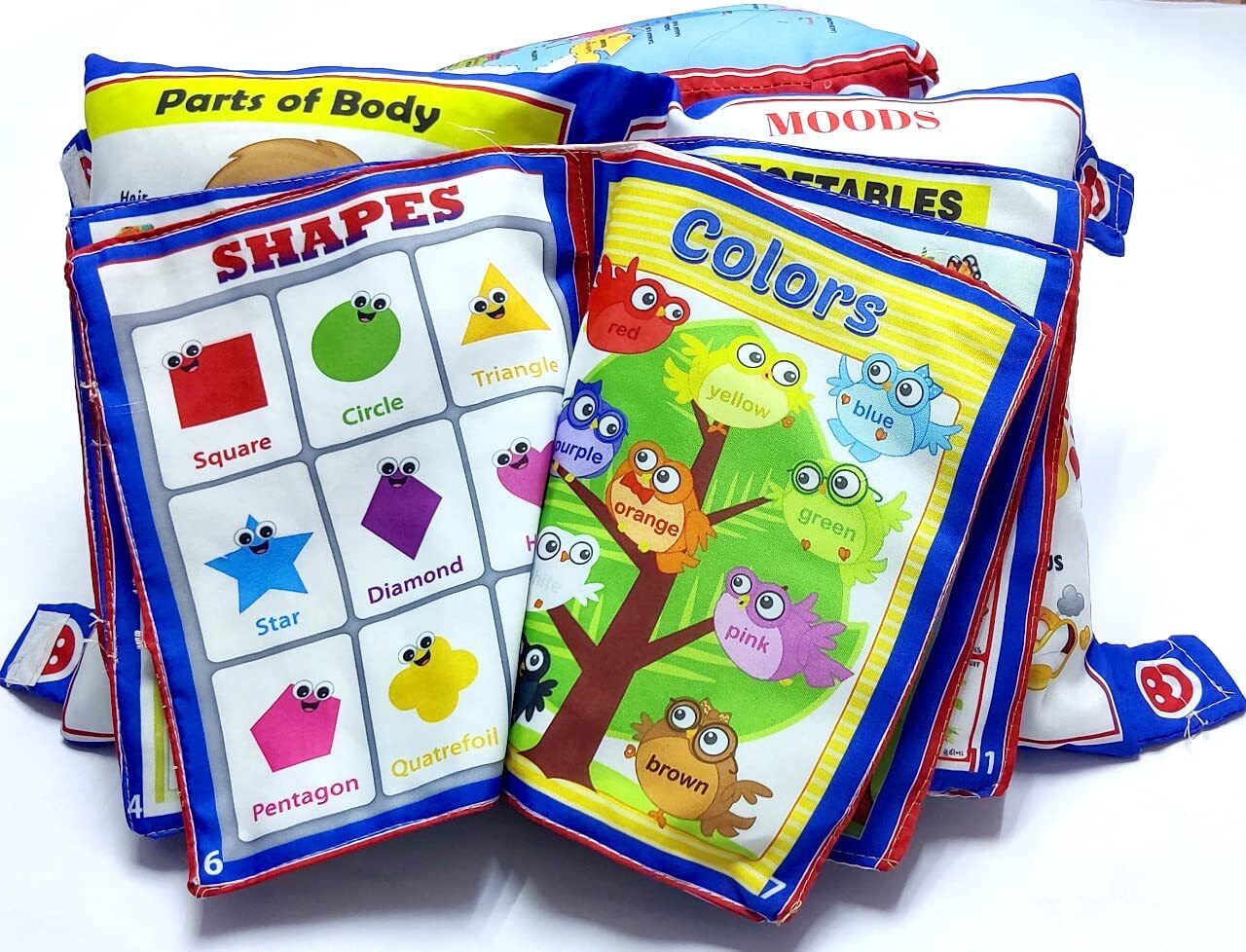 Baby Learning Pillow - 100% Cotton, 20x10 Cm | Personalized Alphabet & Number Learning, Washable, Durable, Fun Educational Cushion For Kids