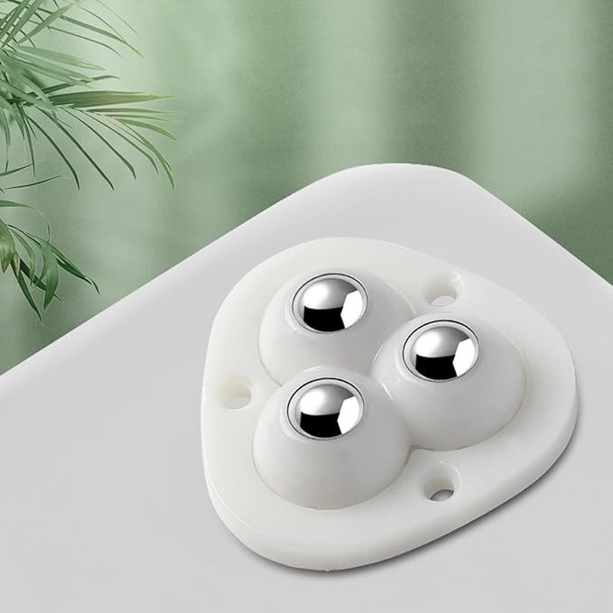 Mitsico Self Adhesive Pulley Small Slide Wheels Boxes - Multi Cavity, White | Rounded Edges, 360â° Swivel Universal Wheel, Wear-resistant Rollers