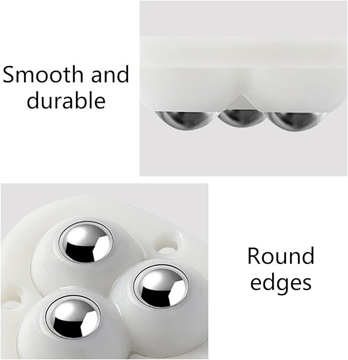 Mitsico Self Adhesive Pulley Small Slide Wheels Boxes - Multi Cavity, White | Rounded Edges, 360â° Swivel Universal Wheel, Wear-resistant Rollers