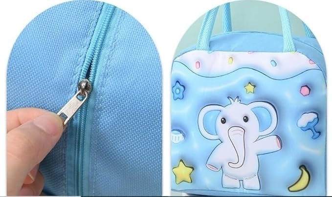 Mitsico Insulated Reusable Polyester Lunch Bag for Kids Printed Lunch Bag for School, Picnic, Outdoor, Gym Tiffin Bags for Lunch Box