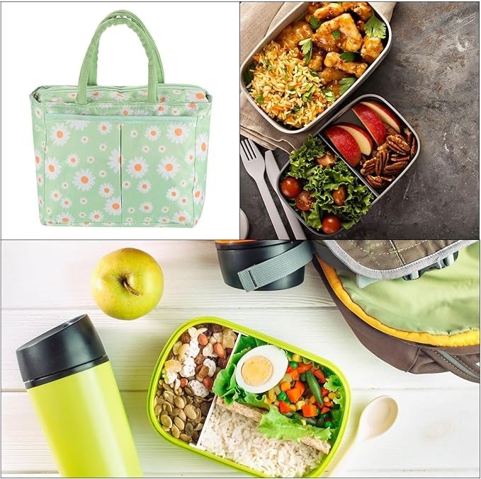 Mitsico Lunch Bag for Women/Men, Insulated Lunch Bag Leakproof Pocket Tote Bag Reusable Lunch Container for Work Picnic Outdoor