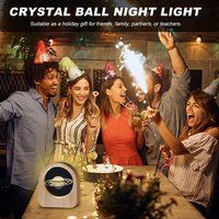 Crystal Ball Night Lamp with Wooden Frame