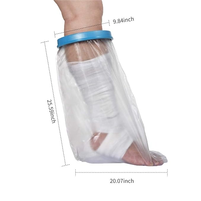 Mitsico Leg Cast Cover Adult Waterproof Reusable Leg  Foot Ankle Knee Cast Covers Cast Wound Dressing Bandages Dry for Shower Bath Beach