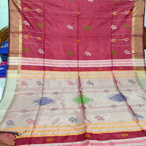 Cerise Pink Kalakhetra Silk Saree - Color: Multi Colour