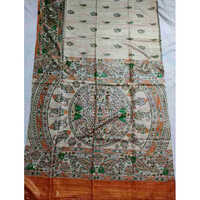 Off White Chicha Silk Saree - Occasion: Traditional