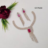 American Diamond Necklace Cold & Classy Look